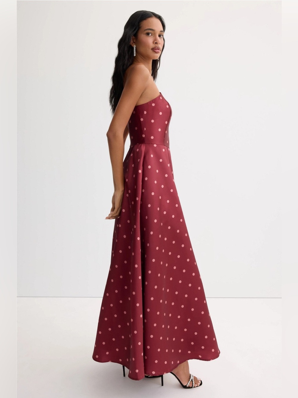 Hutch Victoria Strapless Fit & Flare Polka dot Maxi Dress 6 - Picture 2 of 6